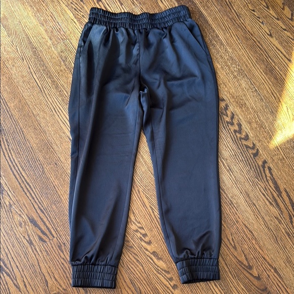 Bar III Women’s Medium Satiny Black Jogger Pants Elastic Waist - Picture 1 of 6